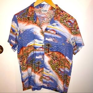 Clio Island Hawaiian Button Up Shirt 👣